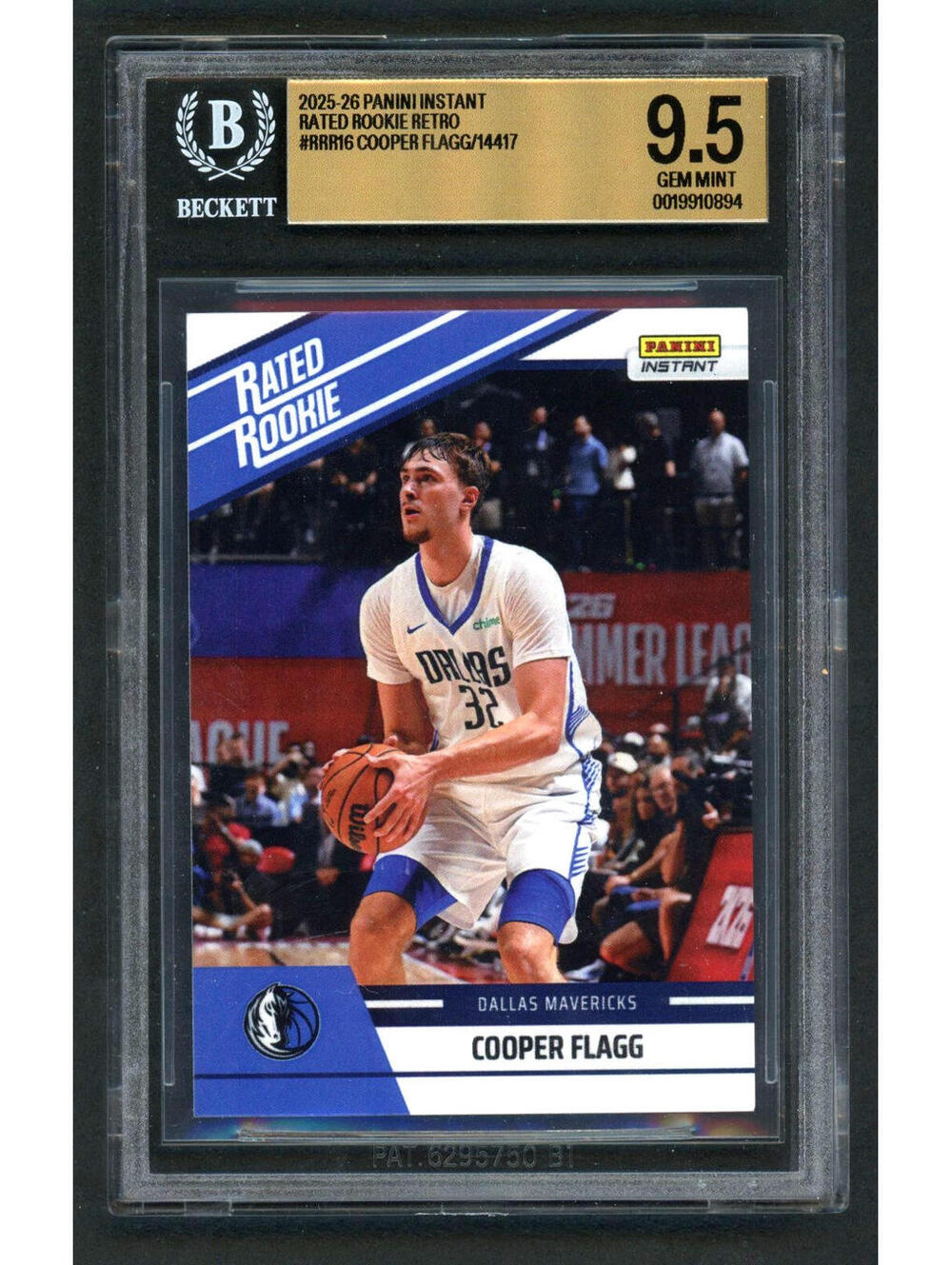2025-26 Panini Instant #RRR-16 Cooper Flagg Rated Rookie (RC) BGS 9.5 Gem Mint